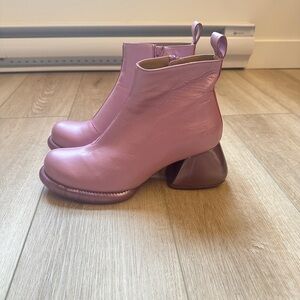 John Fluevog Pink Etta Boots Size 10